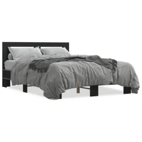 Estructura de cama madera de ingeniería y metal negro 120x200cm de vidaXL, Camas y somieres - Ref: Foro24-3280107, Precio: 14...