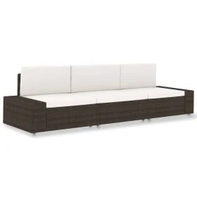 Brown Synthetic Rattan 3 Seater Sectional Sofa by vidaXL, Modular outdoor sofas - Ref: Foro24-49516, Price: 336,30 €, Discoun...