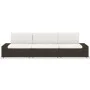 Braunes 3-Sitzer-Sofagarnitur aus synthetischem Rattan von vidaXL, Modulare Sofas für den Außenbereich - Ref: Foro24-49516, P...