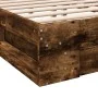 Smoked oak engineered wood bed with drawers 160x200 cm by vidaXL, Beds and slatted bases - Ref: Foro24-3280738, Price: 185,19...