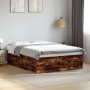 Smoked oak engineered wood bed frame 160x200cm by vidaXL, Beds and slatted bases - Ref: Foro24-3280913, Price: 150,26 €, Disc...