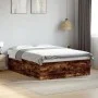 Smoked oak engineered wood bed frame 160x200cm by vidaXL, Beds and slatted bases - Ref: Foro24-3280913, Price: 147,75 €, Disc...
