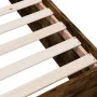 Smoked oak engineered wood bed frame 160x200cm by vidaXL, Beds and slatted bases - Ref: Foro24-3280913, Price: 147,75 €, Disc...