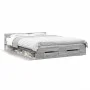 Cama con cajones madera ingeniería gris Sonoma 150x200 cm de vidaXL, Camas y somieres - Ref: Foro24-3280746, Precio: 161,87 €...
