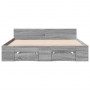 Sonoma-graues Holzwerkstoffbett mit Schubladen 150 x 200 cm von vidaXL, Betten und Lattenroste - Ref: Foro24-3280746, Preis: ...