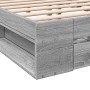 Sonoma-graues Holzwerkstoffbett mit Schubladen 150 x 200 cm von vidaXL, Betten und Lattenroste - Ref: Foro24-3280746, Preis: ...