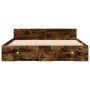 Smoked oak engineered wood bed with drawers 140x200 cm by vidaXL, Beds and slatted bases - Ref: Foro24-3280752, Price: 187,42...