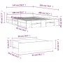 Smoked oak engineered wood bed with drawers 140x200 cm by vidaXL, Beds and slatted bases - Ref: Foro24-3280752, Price: 187,42...