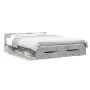 Concrete gray engineered wood bed with drawers 140x190 cm by vidaXL, Beds and slatted bases - Ref: Foro24-3280765, Price: 184...