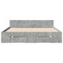 Betongraues Holzwerkstoffbett mit Schubladen 140x190 cm von vidaXL, Betten und Lattenroste - Ref: Foro24-3280765, Preis: 186,...