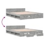 Betongraues Holzwerkstoffbett mit Schubladen 140x190 cm von vidaXL, Betten und Lattenroste - Ref: Foro24-3280765, Preis: 186,...