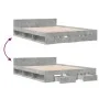 Concrete gray engineered wood bed with drawers 140x190 cm by vidaXL, Beds and slatted bases - Ref: Foro24-3280765, Price: 184...