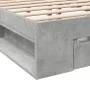 Concrete gray engineered wood bed with drawers 140x190 cm by vidaXL, Beds and slatted bases - Ref: Foro24-3280765, Price: 184...