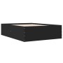 Black engineered wood bed frame 135x190 cm by vidaXL, Beds and slatted bases - Ref: Foro24-3280945, Price: 144,44 €, Discount: %