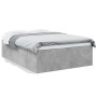 Estructura de cama madera de ingeniería gris hormigón 135x190cm de vidaXL, Camas y somieres - Ref: Foro24-3280947, Precio: 13...