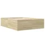 Sonoma oak engineered wood bed frame 120x190 cm by vidaXL, Beds and slatted bases - Ref: Foro24-3280953, Price: 134,72 €, Dis...