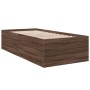 Estructura de cama madera de ingeniería marrón roble 100x200 cm de vidaXL, Camas y somieres - Ref: Foro24-3280964, Precio: 10...