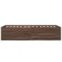 Oak brown engineered wood bed frame 100x200 cm by vidaXL, Beds and slatted bases - Ref: Foro24-3280964, Price: 103,43 €, Disc...