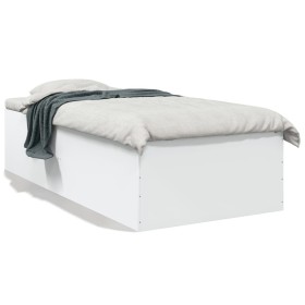 Estructura de cama madera de ingeniería blanca 100x200 cm de vidaXL, Camas y somieres - Ref: Foro24-3280958, Precio: 105,95 €...