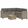 L-shaped garden sofa with table and gray PE rattan cushions by vidaXL, Garden sets - Ref: Foro24-369049, Price: 398,32 €, Dis...