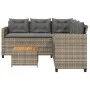 L-shaped garden sofa with table and gray PE rattan cushions by vidaXL, Garden sets - Ref: Foro24-369049, Price: 398,32 €, Dis...