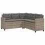 L-förmiges Gartensofa mit Tisch und grauen PE-Rattankissen von vidaXL, Gartensets - Ref: Foro24-369049, Preis: 398,30 €, Raba...