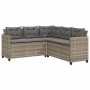 L-shaped garden sofa with table and gray PE rattan cushions by vidaXL, Garden sets - Ref: Foro24-369049, Price: 335,28 €, Dis...