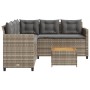 L-shaped garden sofa with table and gray PE rattan cushions by vidaXL, Garden sets - Ref: Foro24-369049, Price: 335,28 €, Dis...