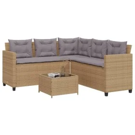 L-shaped garden sofa with beige PE rattan table and cushions by vidaXL, Garden sets - Ref: Foro24-369042, Price: 351,95 €, Di...