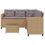 L-förmiges Gartensofa mit beigem PE-Rattantisch und Kissen von vidaXL, Gartensets - Ref: Foro24-369042, Preis: 296,85 €, Raba...