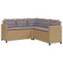 L-shaped garden sofa with beige PE rattan table and cushions by vidaXL, Garden sets - Ref: Foro24-369042, Price: 351,95 €, Di...