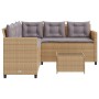 L-förmiges Gartensofa mit beigem PE-Rattantisch und Kissen von vidaXL, Gartensets - Ref: Foro24-369042, Preis: 296,85 €, Raba...