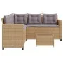 L-shaped garden sofa with beige PE rattan table and cushions by vidaXL, Garden sets - Ref: Foro24-369042, Price: 351,95 €, Di...