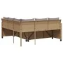 L-shaped garden sofa with beige PE rattan table and cushions by vidaXL, Garden sets - Ref: Foro24-369042, Price: 351,95 €, Di...