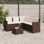 L-förmiges Gartensofa mit Tisch und braunen PE-Rattankissen von vidaXL, Gartensets - Ref: Foro24-369040, Preis: 295,25 €, Rab...