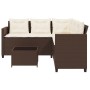 L-shaped garden sofa with table and brown PE rattan cushions by vidaXL, Garden sets - Ref: Foro24-369040, Price: 295,25 €, Di...
