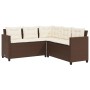 L-förmiges Gartensofa mit Tisch und braunen PE-Rattankissen von vidaXL, Gartensets - Ref: Foro24-369040, Preis: 295,25 €, Rab...