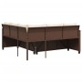 L-förmiges Gartensofa mit Tisch und braunen PE-Rattankissen von vidaXL, Gartensets - Ref: Foro24-369040, Preis: 295,25 €, Rab...
