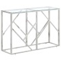Konsolentisch aus silbernem Edelstahl und gehärtetem Glas von vidaXL, Seitentische - Ref: Foro24-349993, Preis: 151,24 €, Rab...