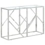Mesa consola acero inoxidable plateado y vidrio templado de vidaXL, Mesas auxiliares - Ref: Foro24-349993, Precio: 148,73 €, ...