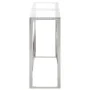 Mesa consola acero inoxidable plateado y vidrio templado de vidaXL, Mesas auxiliares - Ref: Foro24-349993, Precio: 148,73 €, ...