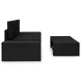 Gartenmöbel-Set 3-teilig aus schwarzem synthetischem Rattan von vidaXL, Modulare Sofas für den Außenbereich - Ref: Foro24-495...