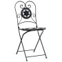 Schwarz-weißes Bistro-Set aus Keramik und Eisenmosaik von vidaXL, Gartensets - Ref: Foro24-3216354, Preis: 214,00 €, Rabatt: %