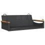 Black synthetic rattan swing bench 109x62x40 cm by vidaXL, garden benches - Ref: Foro24-368143, Price: 92,69 €, Discount: %