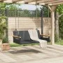 Black synthetic rattan swing bench 109x62x40 cm by vidaXL, garden benches - Ref: Foro24-368143, Price: 92,69 €, Discount: %