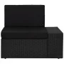 Gartenmöbel-Set 3-teilig aus schwarzem synthetischem Rattan von vidaXL, Modulare Sofas für den Außenbereich - Ref: Foro24-495...