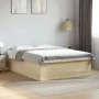 Sonoma oak engineered wood bed frame 160x200 cm by vidaXL, Beds and slatted bases - Ref: Foro24-3280911, Price: 147,17 €, Dis...