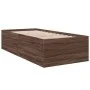 Brown oak engineered wood bed frame 75x190 cm by vidaXL, Beds and slatted bases - Ref: Foro24-3280985, Price: 102,73 €, Disco...