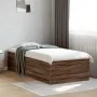 Brown oak engineered wood bed frame 75x190 cm by vidaXL, Beds and slatted bases - Ref: Foro24-3280985, Price: 102,73 €, Disco...