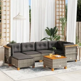 7-piece garden sofa set with gray synthetic rattan cushions by vidaXL, Garden sets - Ref: Foro24-3261918, Price: 473,19 €, Di...